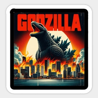 Godzilla Retro Sticker